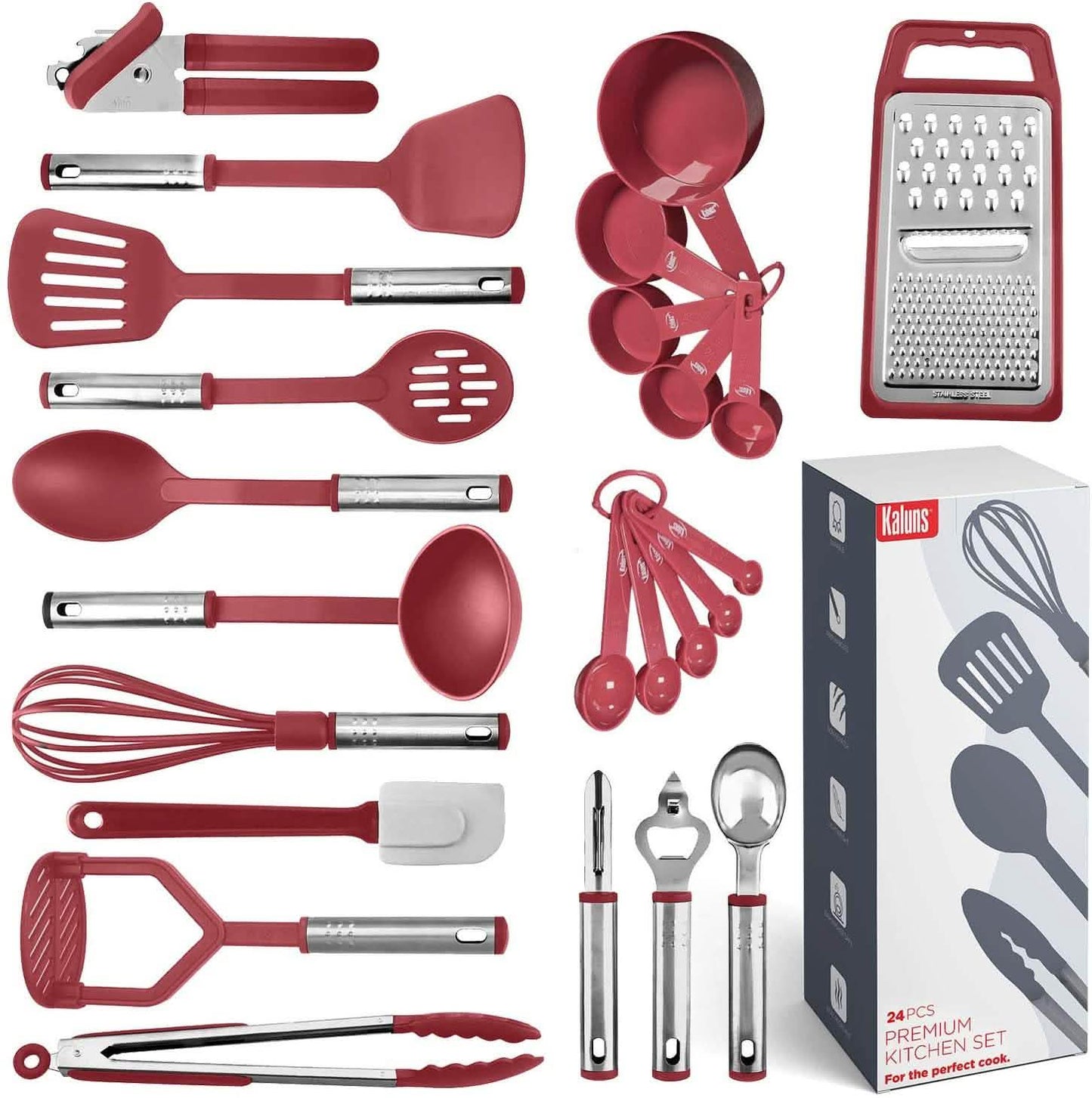 24-Piece Set: Nylon and Stainless Steel Utensil Set DailySale