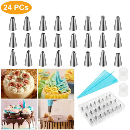 24-Piece: Stainless Steel Cake Decorating Supplies Kit DailySale