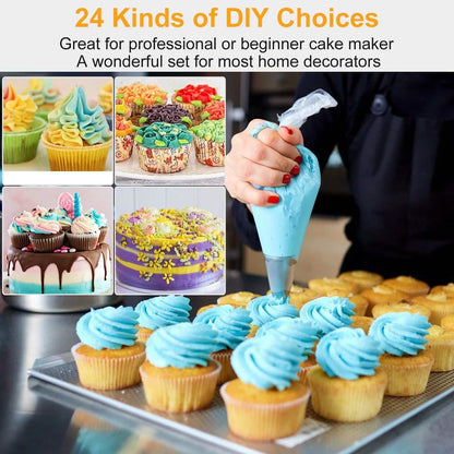 24-Piece: Stainless Steel Cake Decorating Supplies Kit DailySale