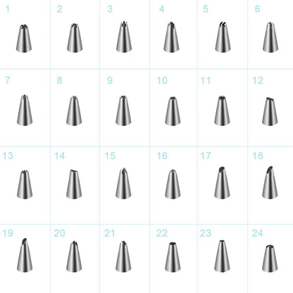 24-Piece: Stainless Steel Cake Decorating Supplies Kit DailySale