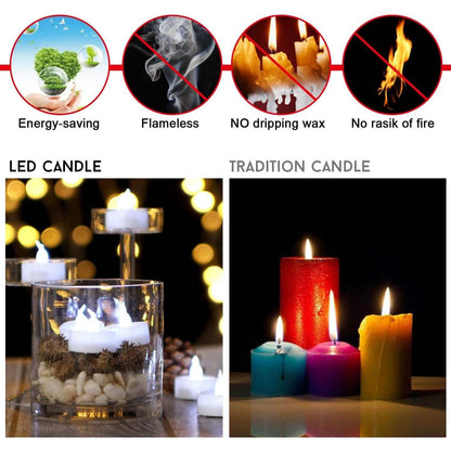 24-Piece: Warm White LED Tealight Flameless Smokeless Candles DailySale