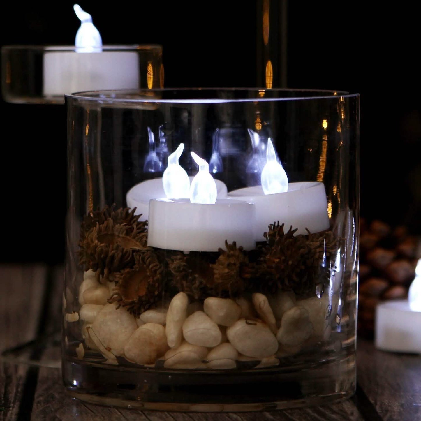 24-Piece: Warm White LED Tealight Flameless Smokeless Candles DailySale
