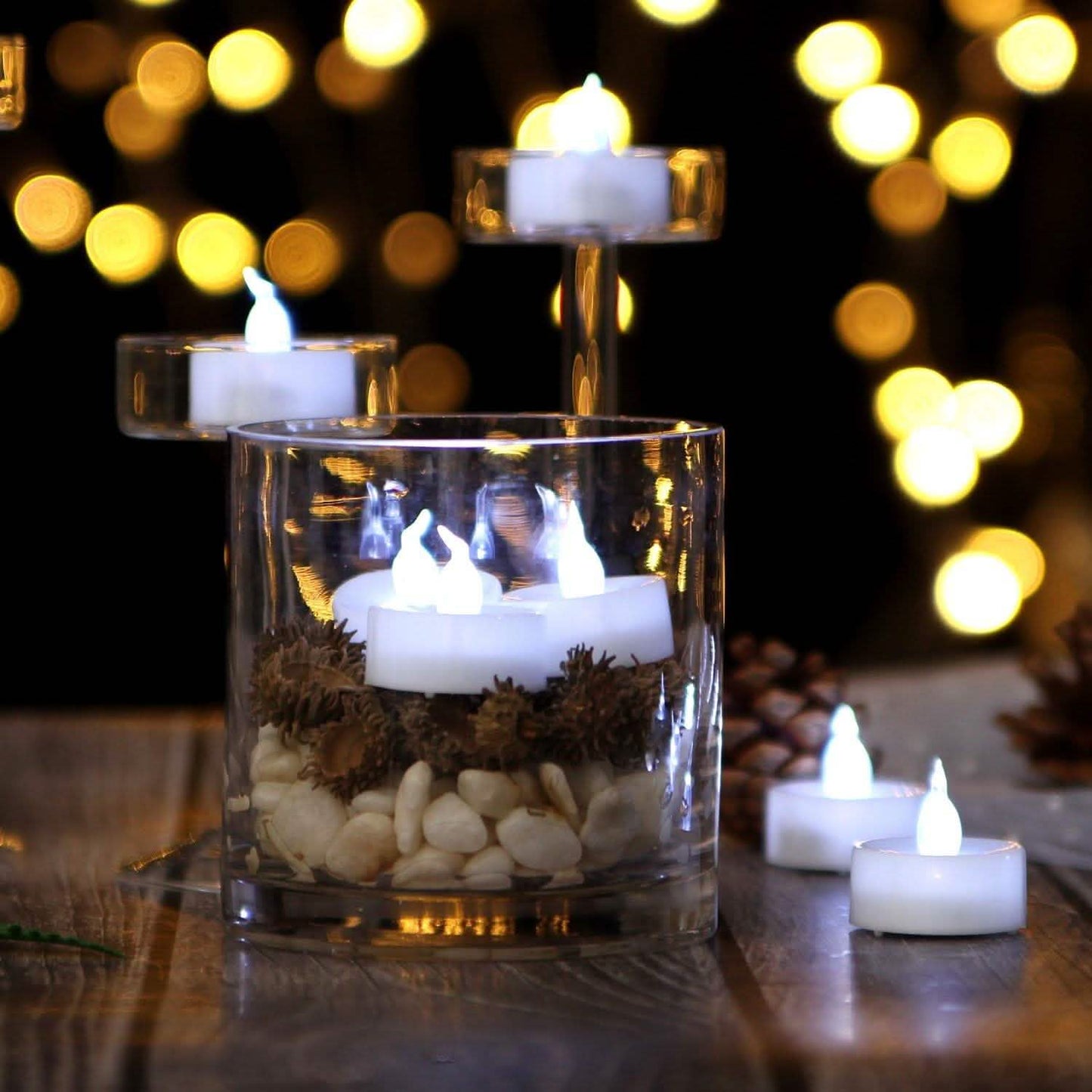 24-Piece: Warm White LED Tealight Flameless Smokeless Candles DailySale