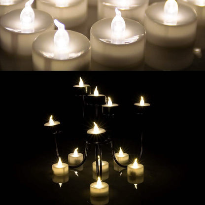 24-Piece: Warm White Tealights Timer Flameless Smokeless Candles DailySale