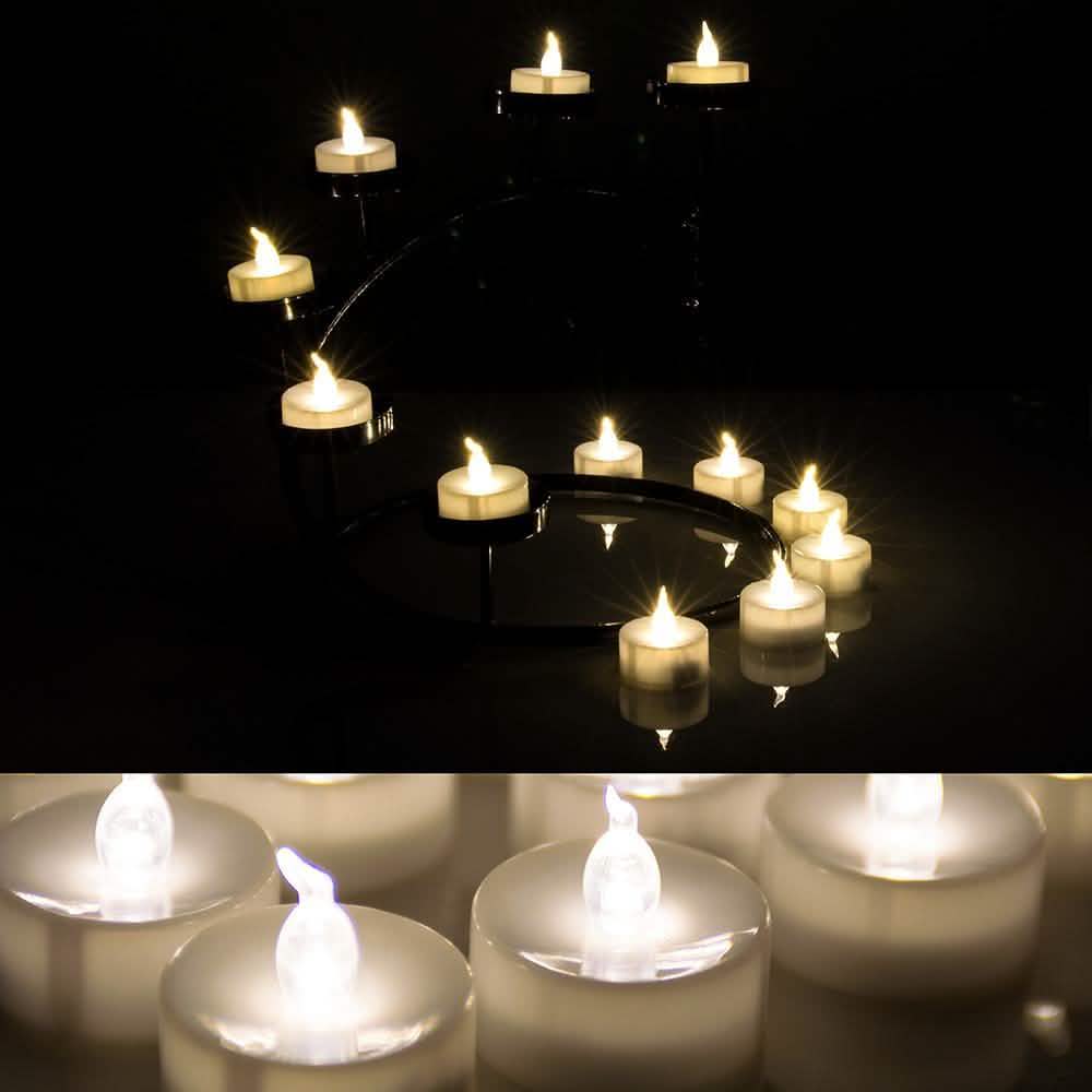 24-Piece: Warm White Tealights Timer Flameless Smokeless Candles DailySale