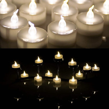 24-Piece: Warm White Tealights Timer Flameless Smokeless Candles DailySale