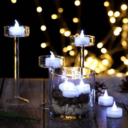 24-Pieces: Cool White LED Flameless Tealight Smokeless Timer Candles DailySale