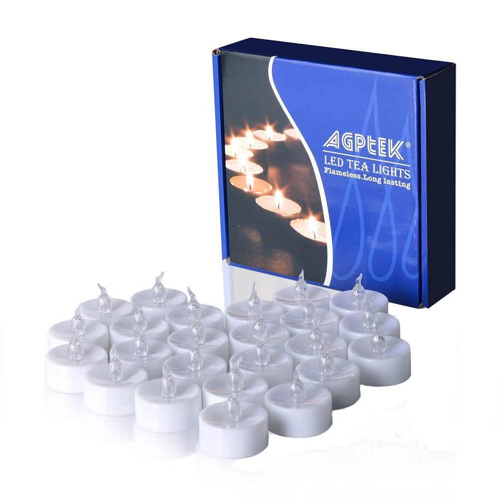 24-Pieces: Cool White LED Flameless Tealight Smokeless Timer Candles DailySale