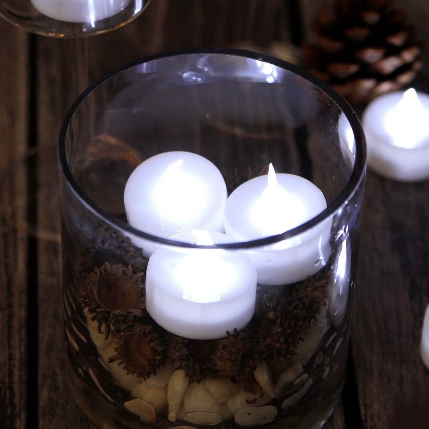24-Pieces: Cool White LED Flameless Tealight Smokeless Timer Candles DailySale
