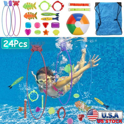 24-Pieces: Diving Toys Swimming Pool for Aged 3+ Years Old DailySale