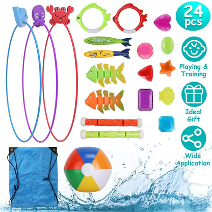 24-Pieces: Diving Toys Swimming Pool for Aged 3+ Years Old DailySale