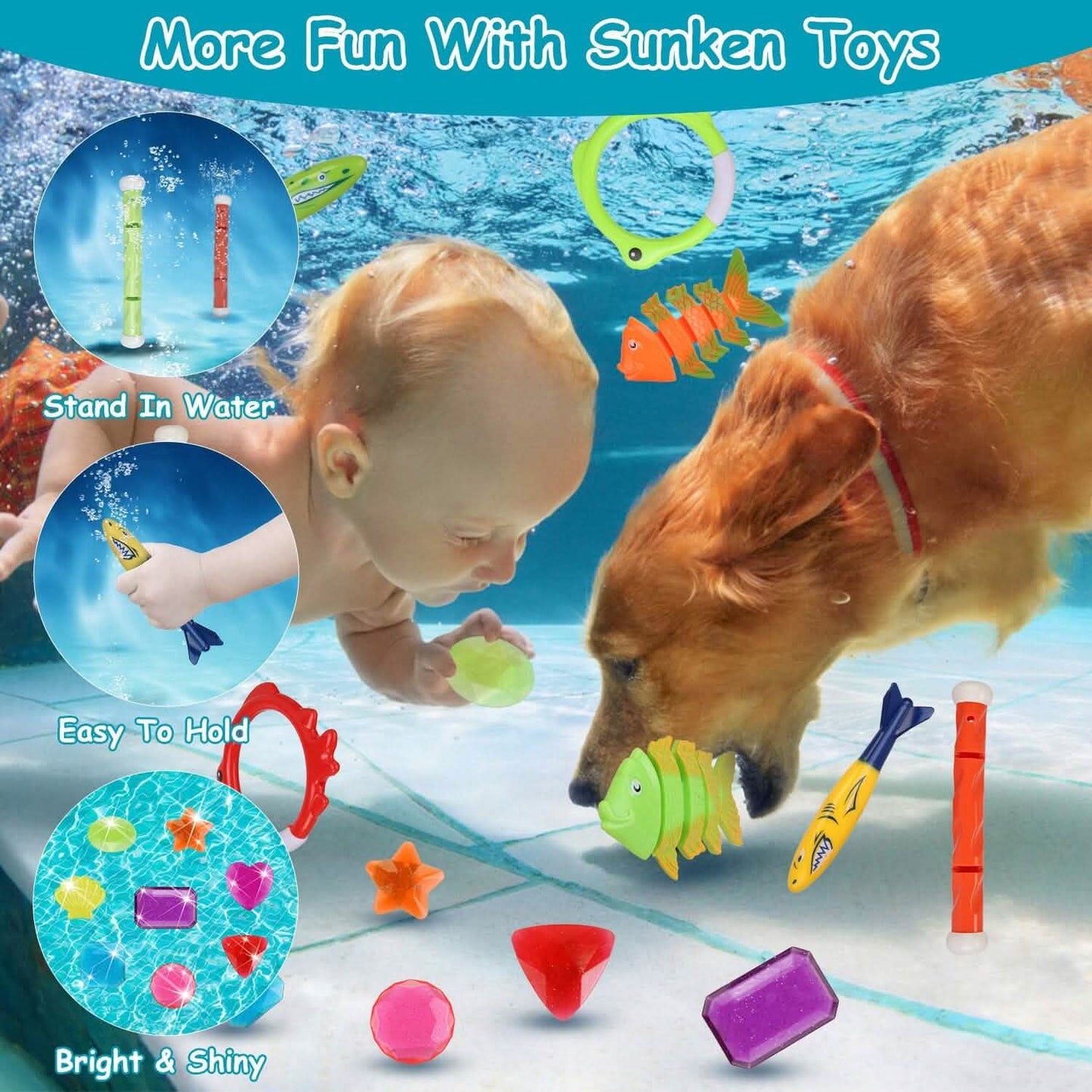 24-Pieces: Diving Toys Swimming Pool for Aged 3+ Years Old DailySale
