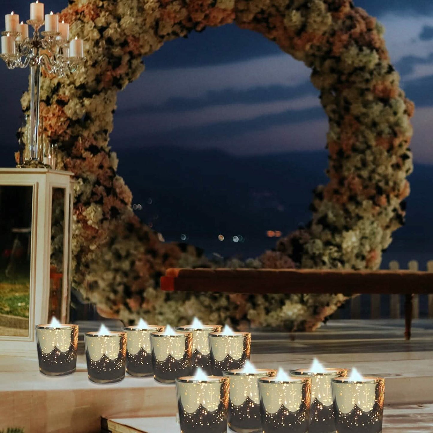 24-Pieces Gold Votive Tealights Candle Holder Mercury Glass DailySale