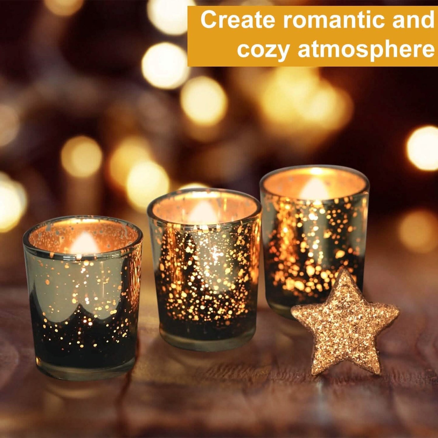24-Pieces Gold Votive Tealights Candle Holder Mercury Glass DailySale