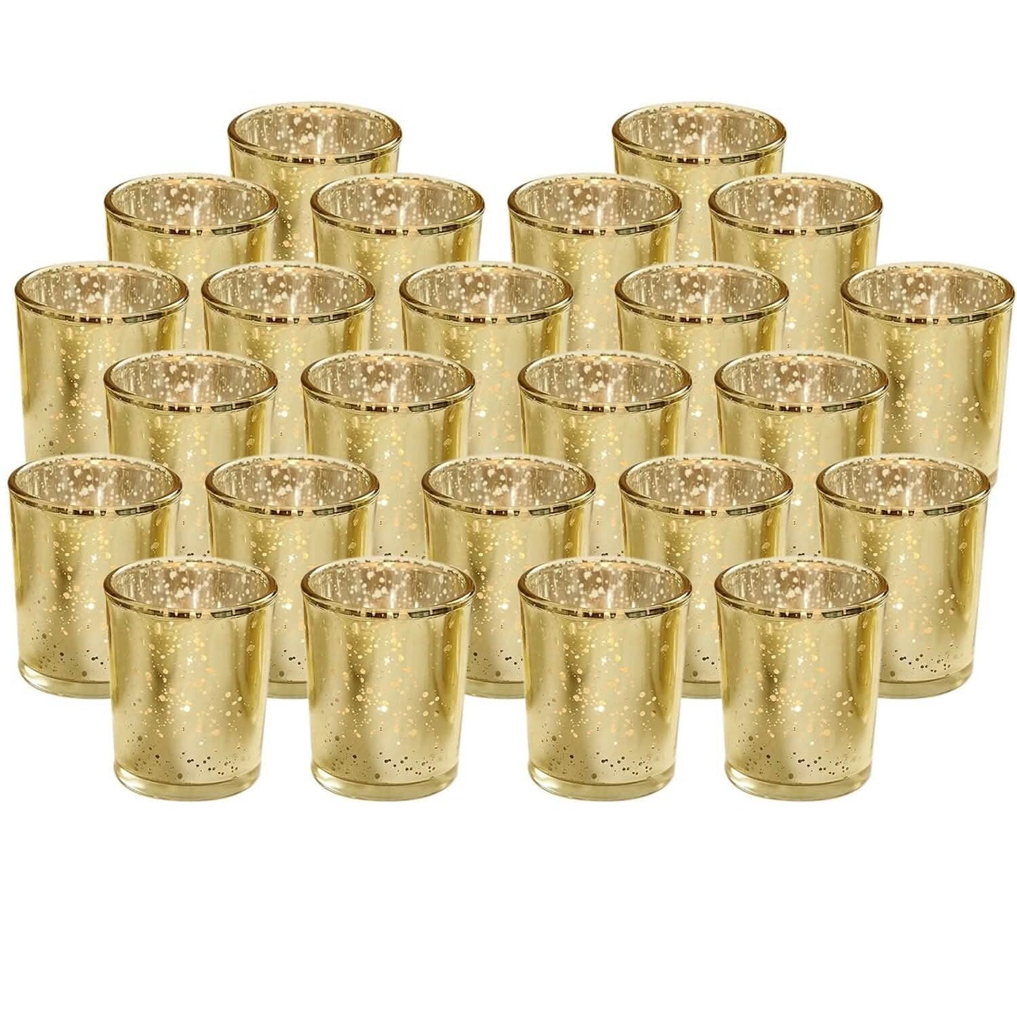 24-Pieces Gold Votive Tealights Candle Holder Mercury Glass DailySale