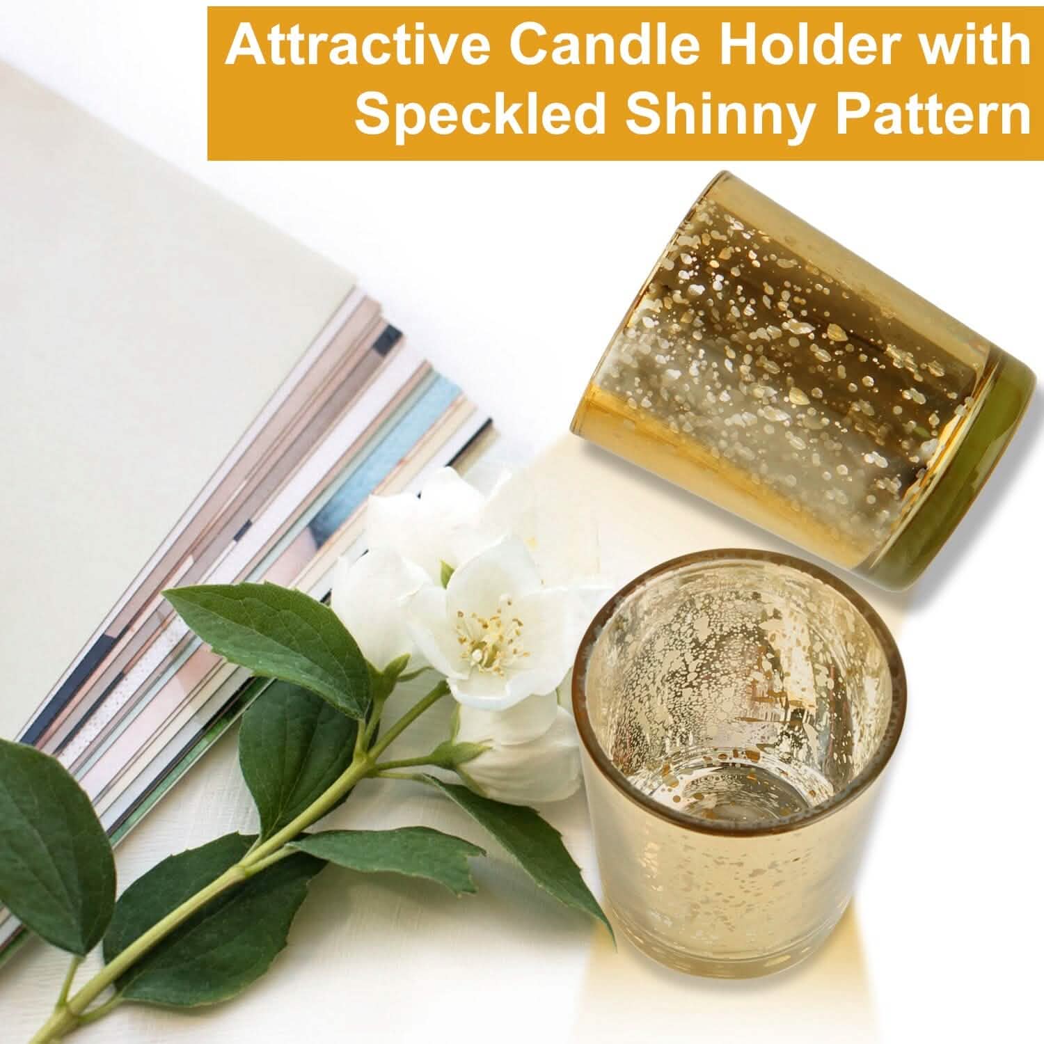 24-Pieces Gold Votive Tealights Candle Holder Mercury Glass DailySale