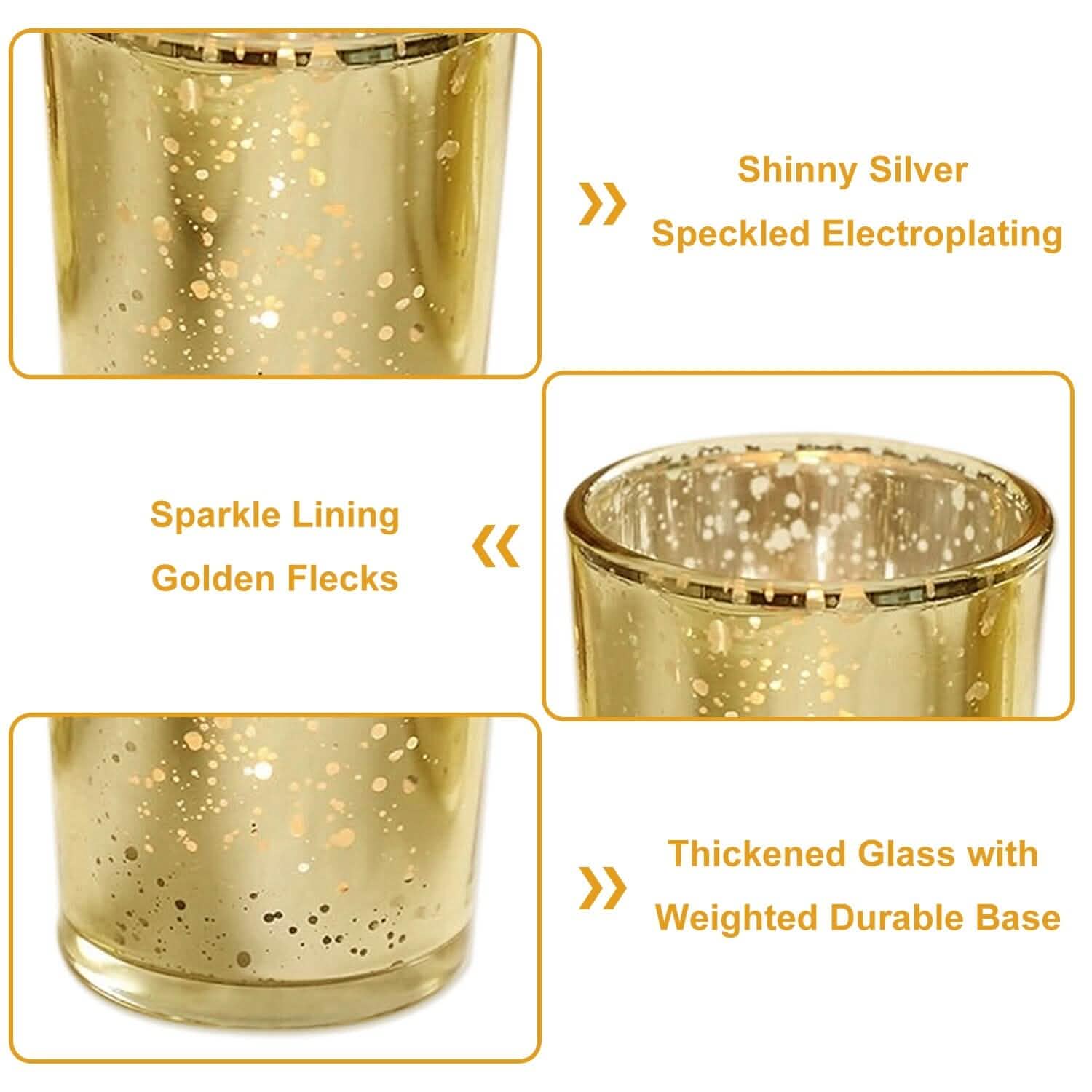 24-Pieces Gold Votive Tealights Candle Holder Mercury Glass DailySale