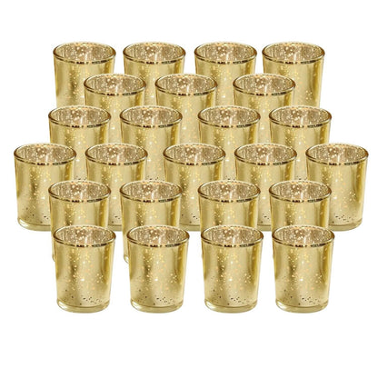 24-Pieces Gold Votive Tealights Candle Holder Mercury Glass DailySale