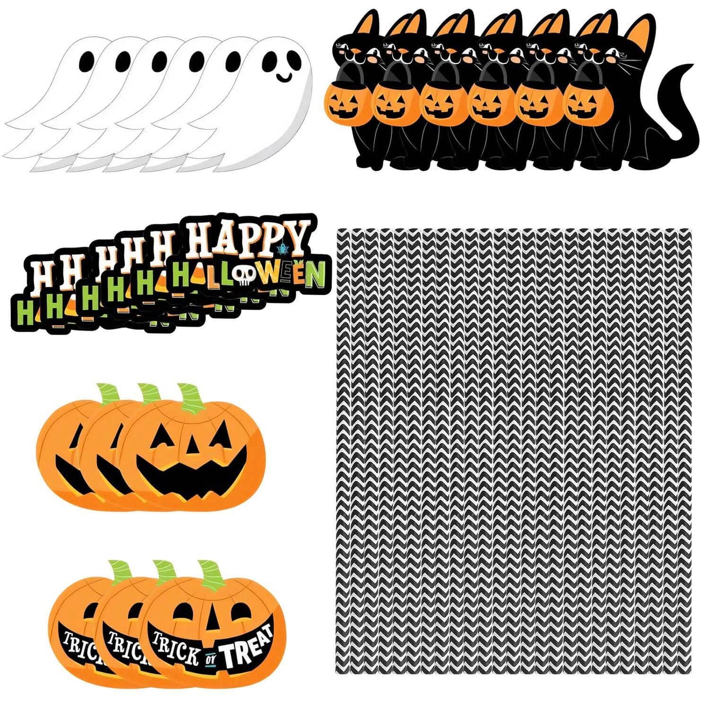 24-Pieces: Halloween Party Striped Decorative Paper Straws DailySale