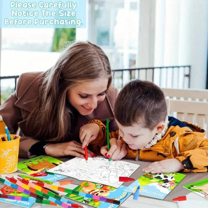 24-Pieces: Mini Coloring Books with 24 Stacking Crayons, Farm Themed DailySale