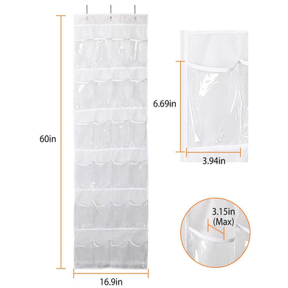 24-Pocket: Over the Door Shoes Rack Crystal Clear Organizer DailySale