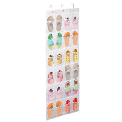 24-Pocket: Over the Door Shoes Rack Crystal Clear Organizer DailySale