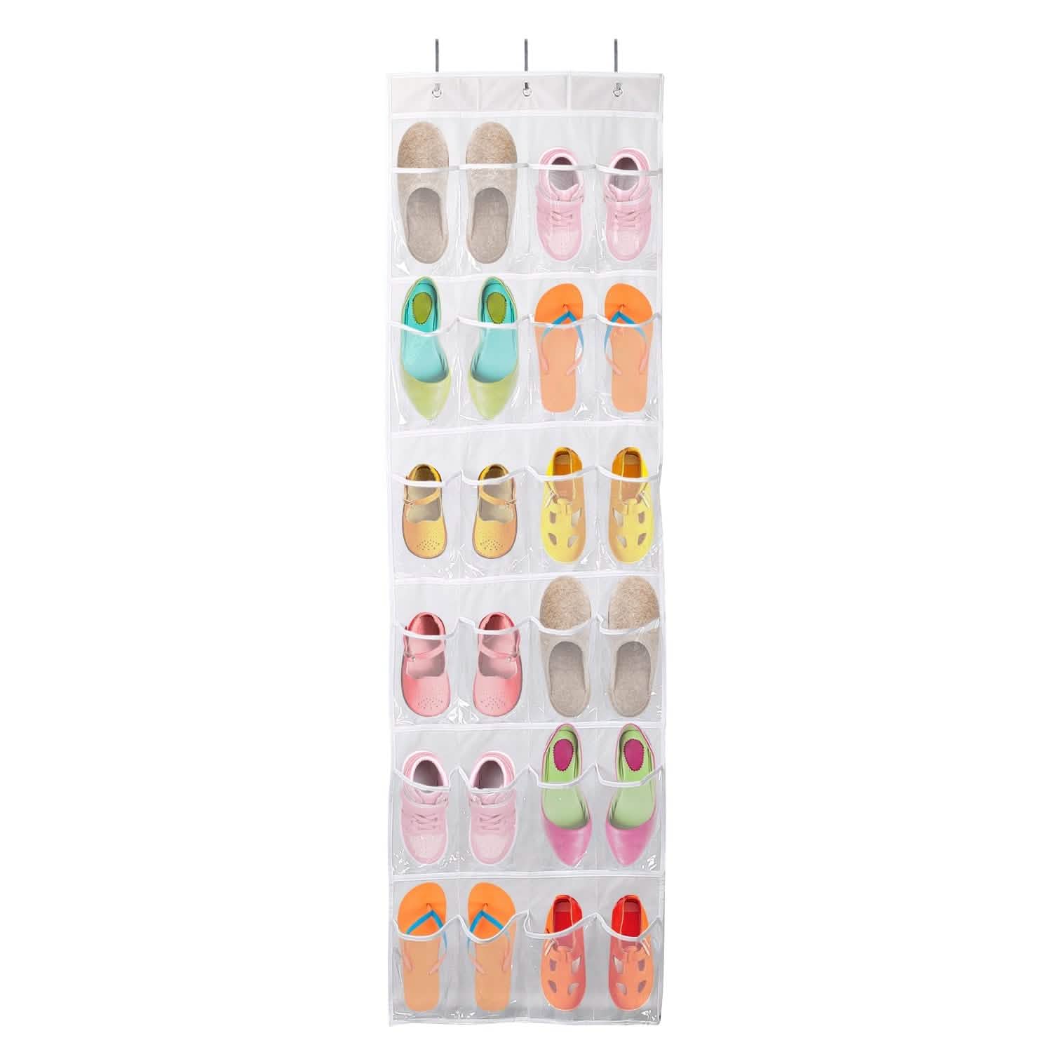 24-Pocket: Over the Door Shoes Rack Crystal Clear Organizer DailySale