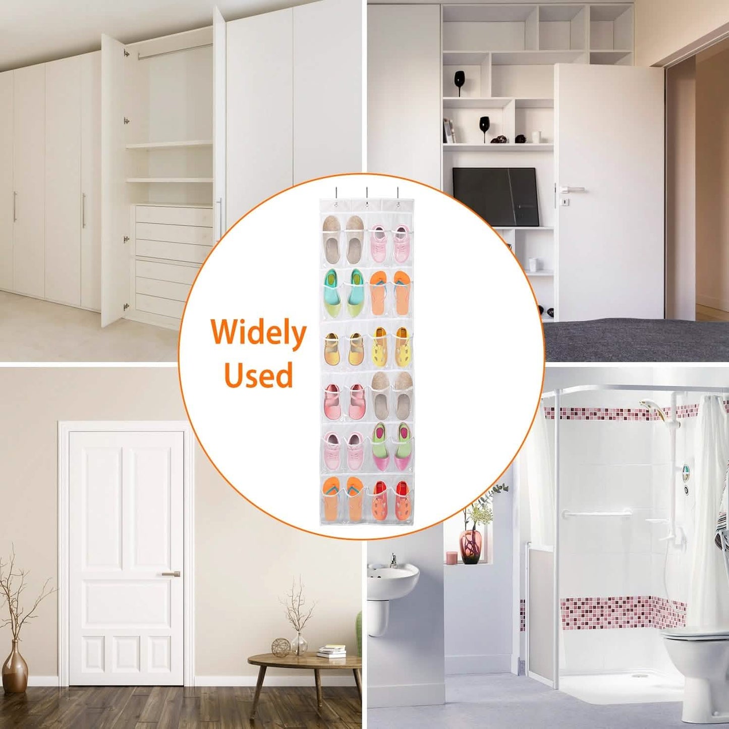 24-Pocket: Over the Door Shoes Rack Crystal Clear Organizer DailySale