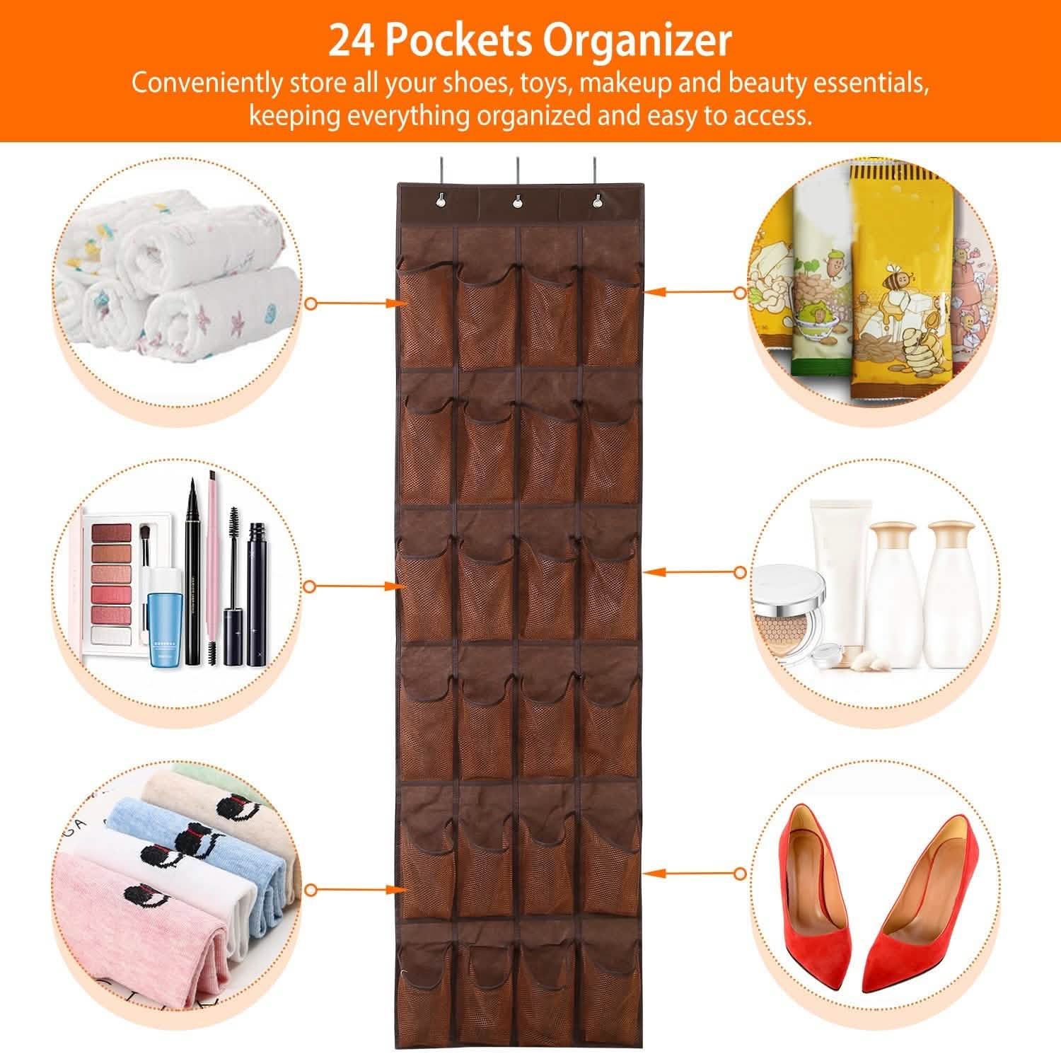 24 Pockets Over the Door Shoe Rack DailySale
