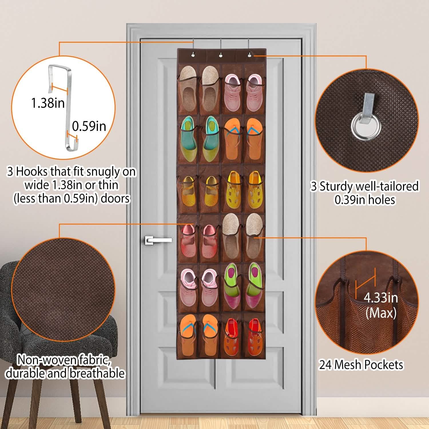 24 Pockets Over the Door Shoe Rack DailySale