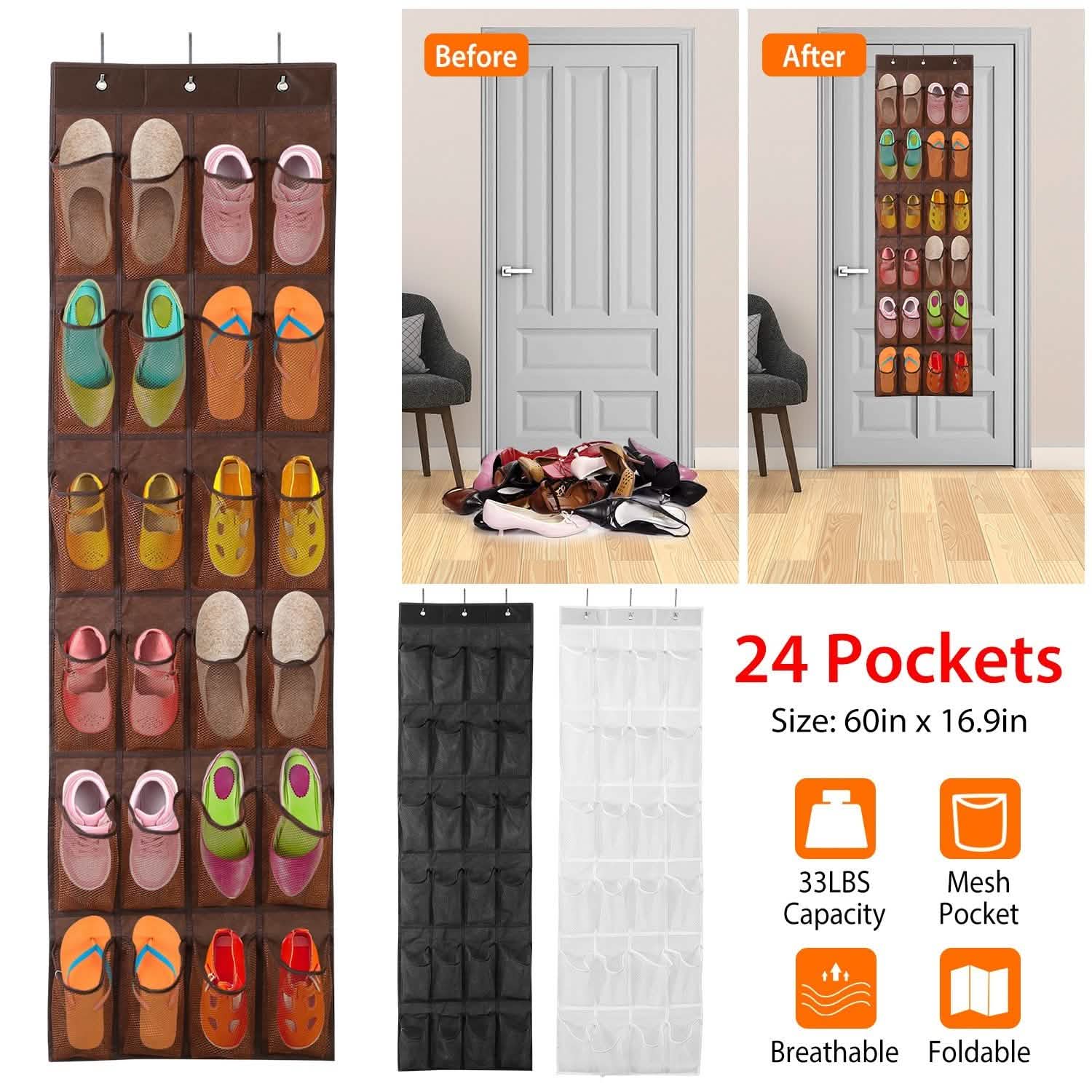 24 Pockets Over the Door Shoe Rack DailySale