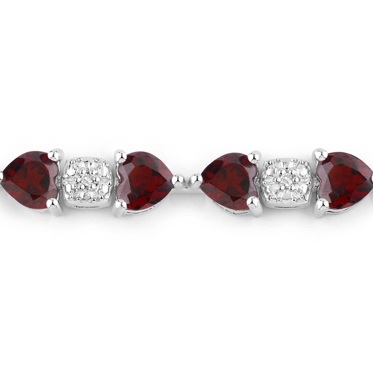 11.10 Carat Genuine Garnet and White Diamond .925 Sterling Silver Bracelet Bids.com