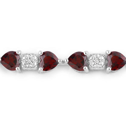 11.10 Carat Genuine Garnet and White Diamond .925 Sterling Silver Bracelet Bids.com