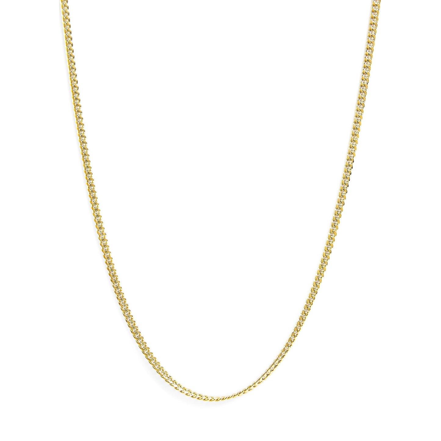 Semi-Solid 14K Yellow Gold 4.5mm Miami Cuban Chain Necklace - Unisex Chain - 22 Inches Bids.com
