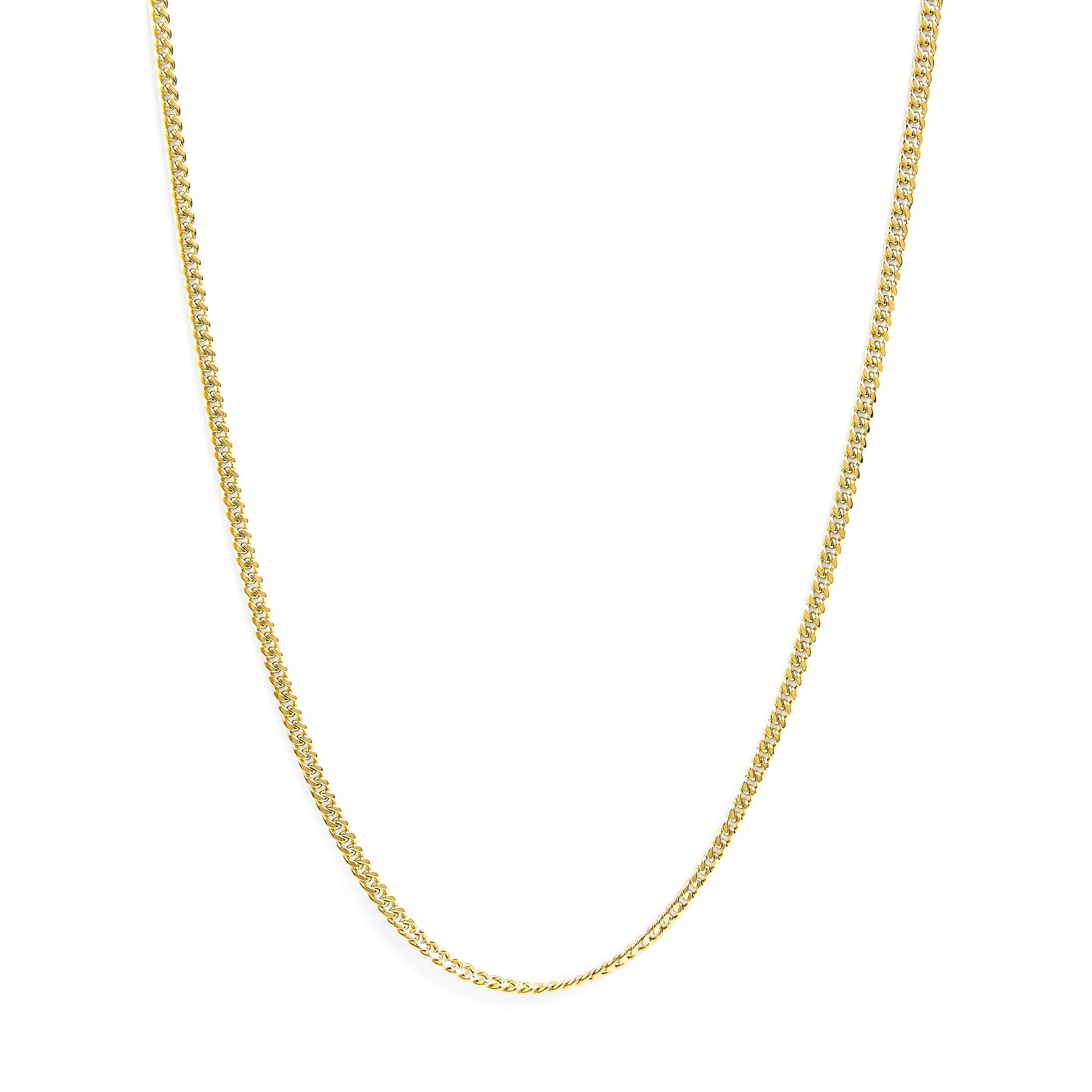 Semi-Solid 14K Yellow Gold 4.5mm Miami Cuban Chain Necklace - Unisex Chain - 22 Inches Bids.com