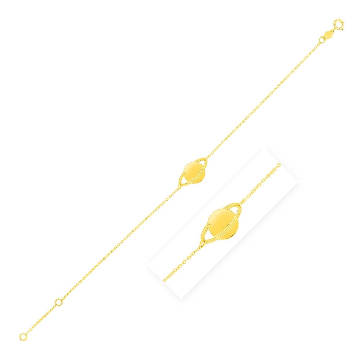 14K Yellow Gold Saturn Bracelet Bids.com