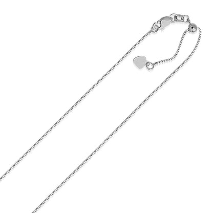 14k White Gold Adjustable Box Chain 0.7mm Bids.com