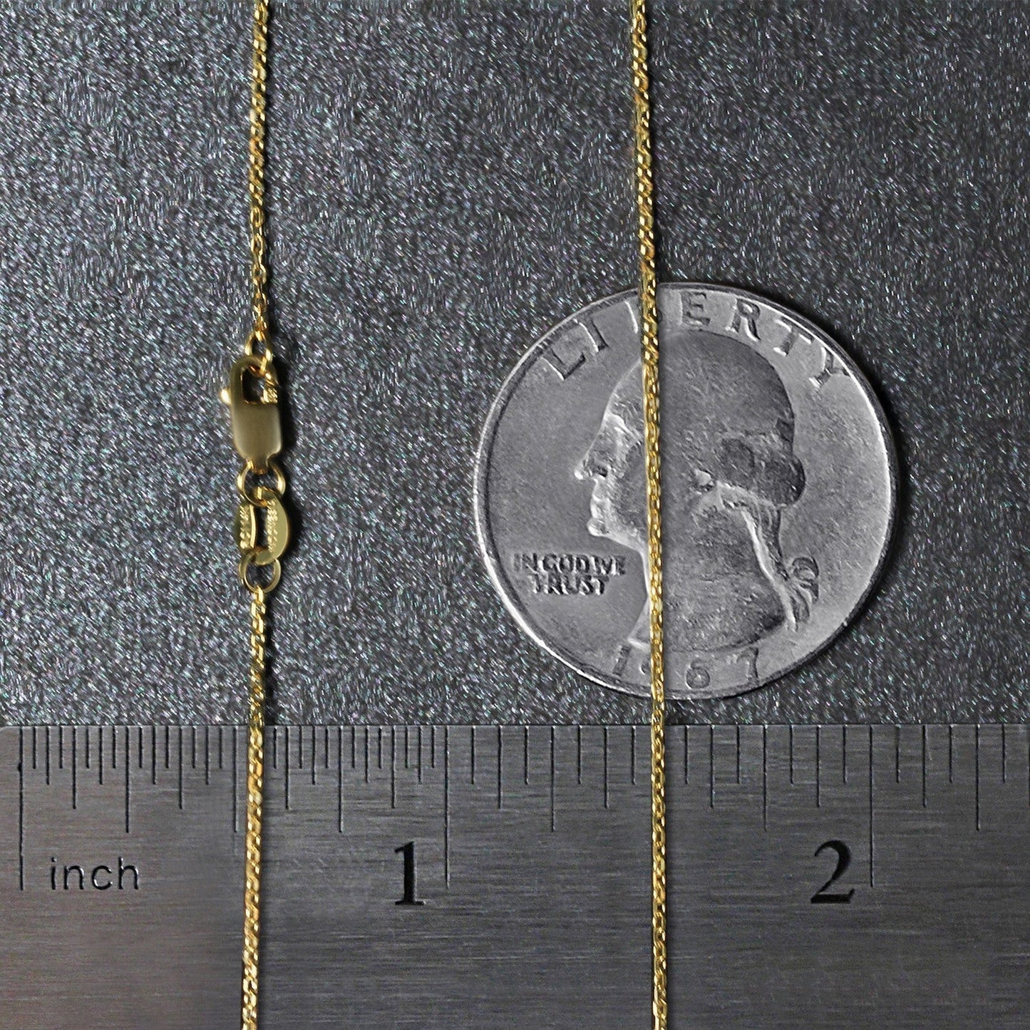 14k Yellow Gold Diamond Cut Cable Link Chain 0.8mm Bids.com