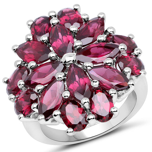 9.20 Carat Genuine Rhodolite .925 Sterling Silver Ring Bids.com
