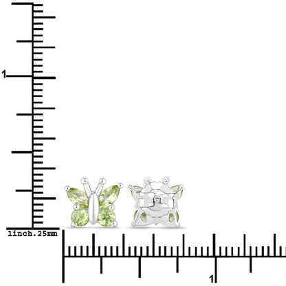 1.00 Carat Genuine Peridot .925 Sterling Silver Earrings Bids.com