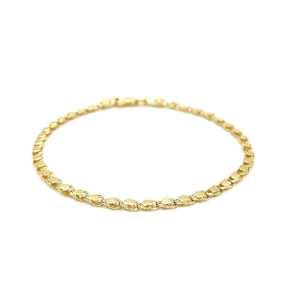 2.9mm 14k Yellow Gold Heart Bracelet Bids.com