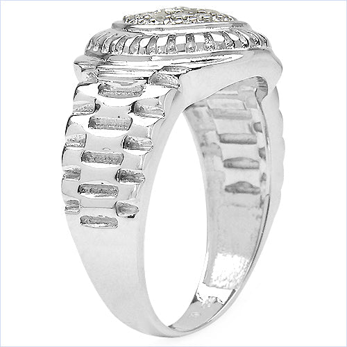 0.20 Carat Genuine White Diamond .925 Sterling Silver Ring Bids.com