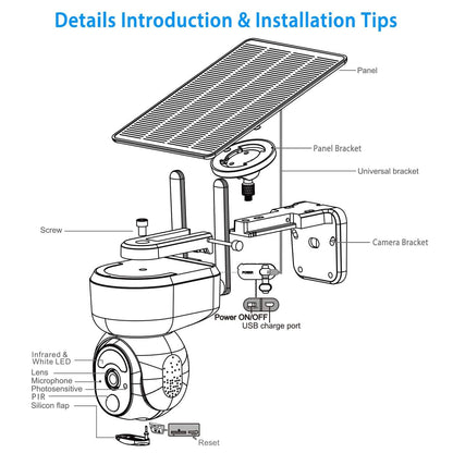 2.4G Wifi Solar Wireless 1080P Surveillance Camera with Flood Light Night Vision DailySale
