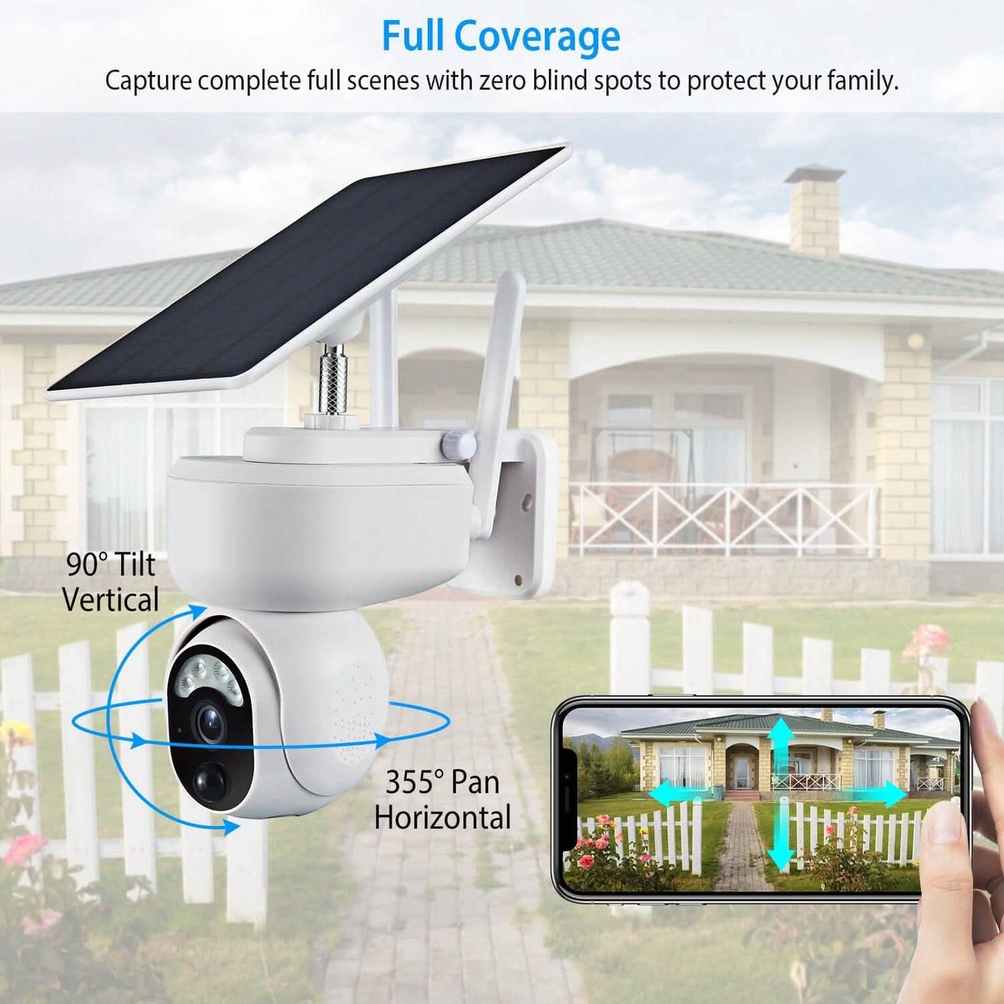 2.4G Wifi Solar Wireless 1080P Surveillance Camera with Flood Light Night Vision DailySale