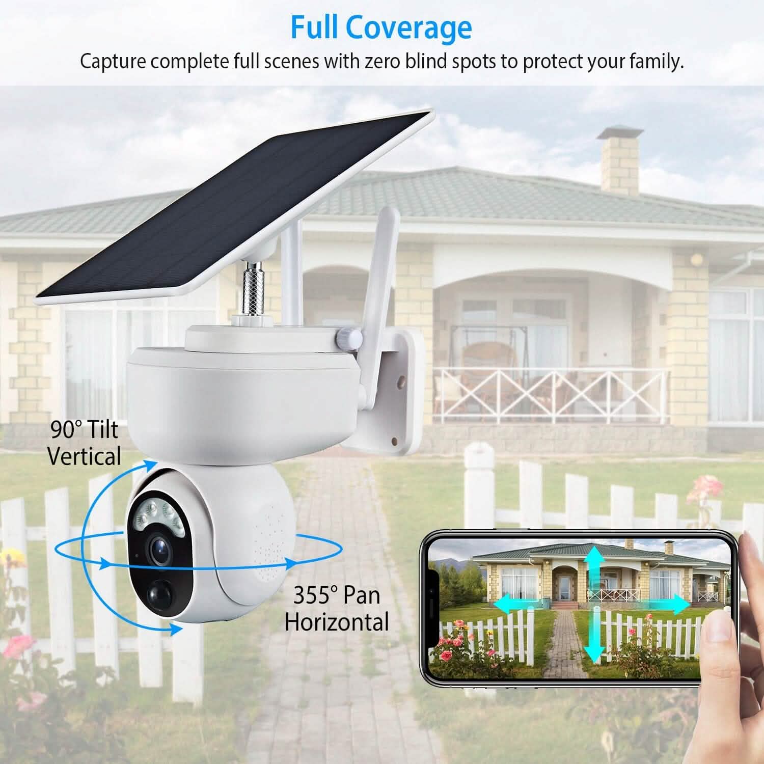 2.4G Wifi Solar Wireless 1080P Surveillance Camera with Flood Light Night Vision DailySale