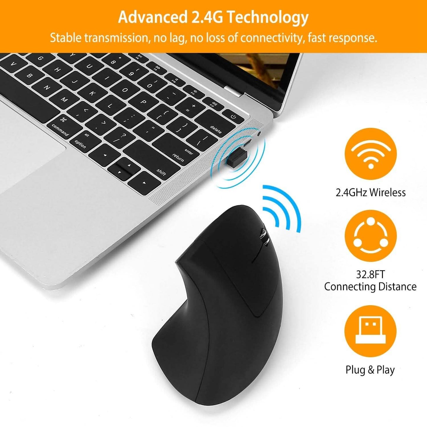 2.4G Wireless Vertical Mouse Ergonomic Optical Mice DailySale
