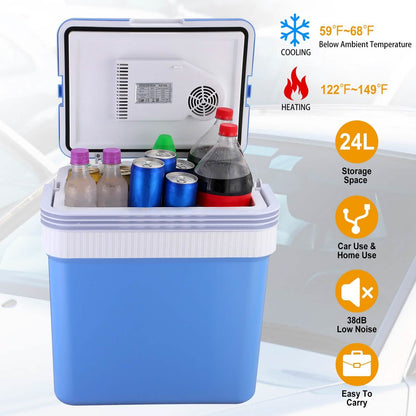 24L 12V Car Portable Refrigerator Travel Cooler DailySale