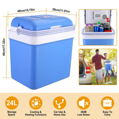 24L 12V Car Portable Refrigerator Travel Cooler DailySale