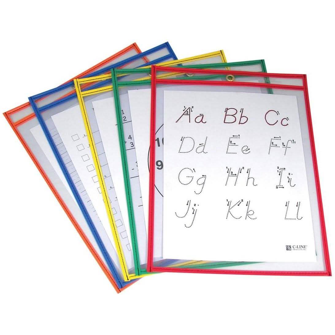 25-Pack: Reusable Dry Erase Pockets - Assorted Colors DailySale
