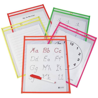 25-Pack: Reusable Dry Erase Pockets - Assorted Colors DailySale